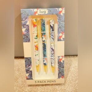 Lug Tropical Floral Pen Set - 3 Pack. “Lily Sand”. New in Box